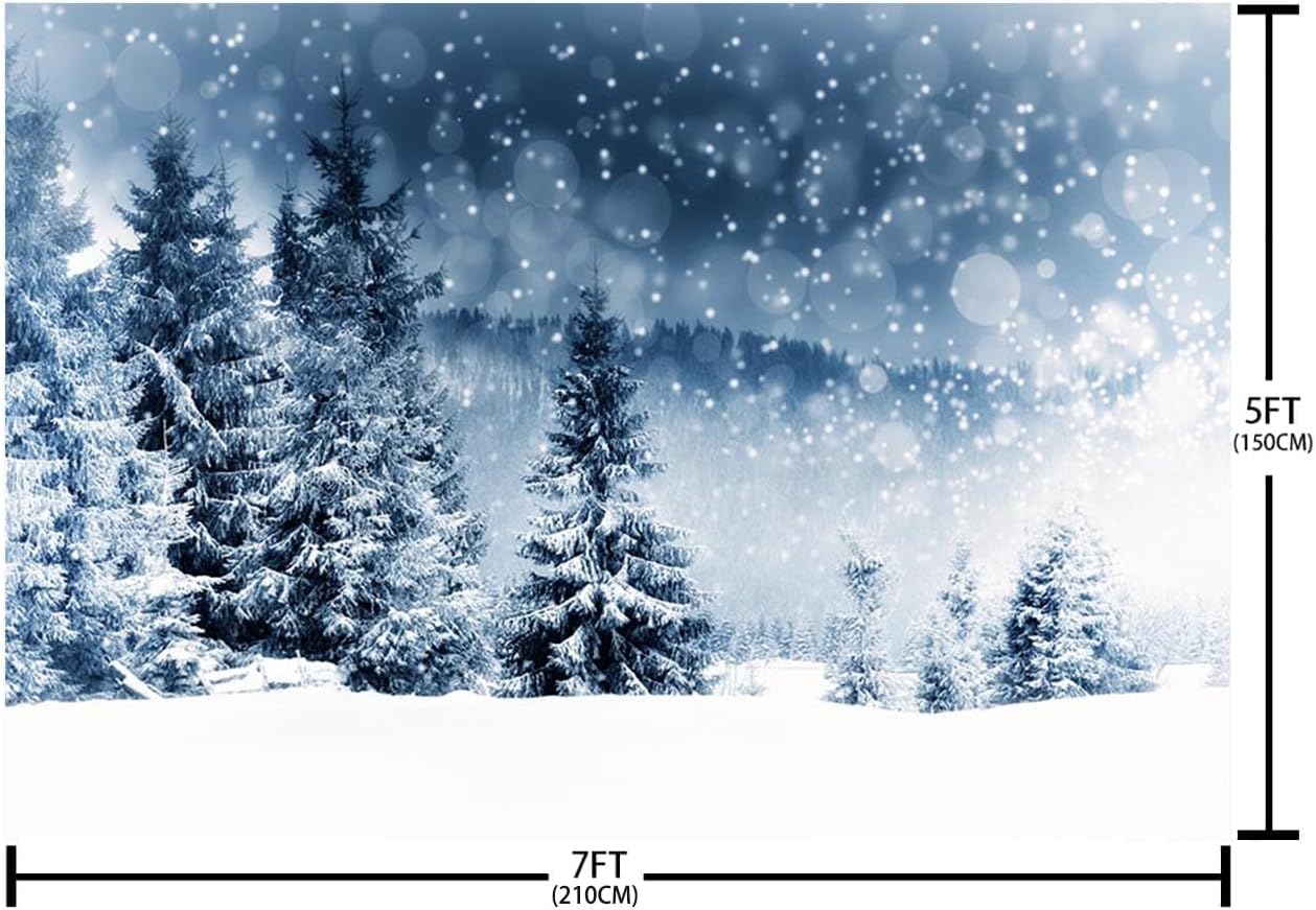 Detalle de AIBIIN Winterlandschaft Fotohintergrund 2,1×1,5 m 🎄