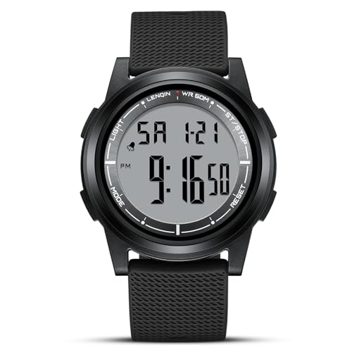Detalle de HANPOSH Reloj Hombre: Impermeable, Cuarzo Analógico, LED y Correa de Silicona