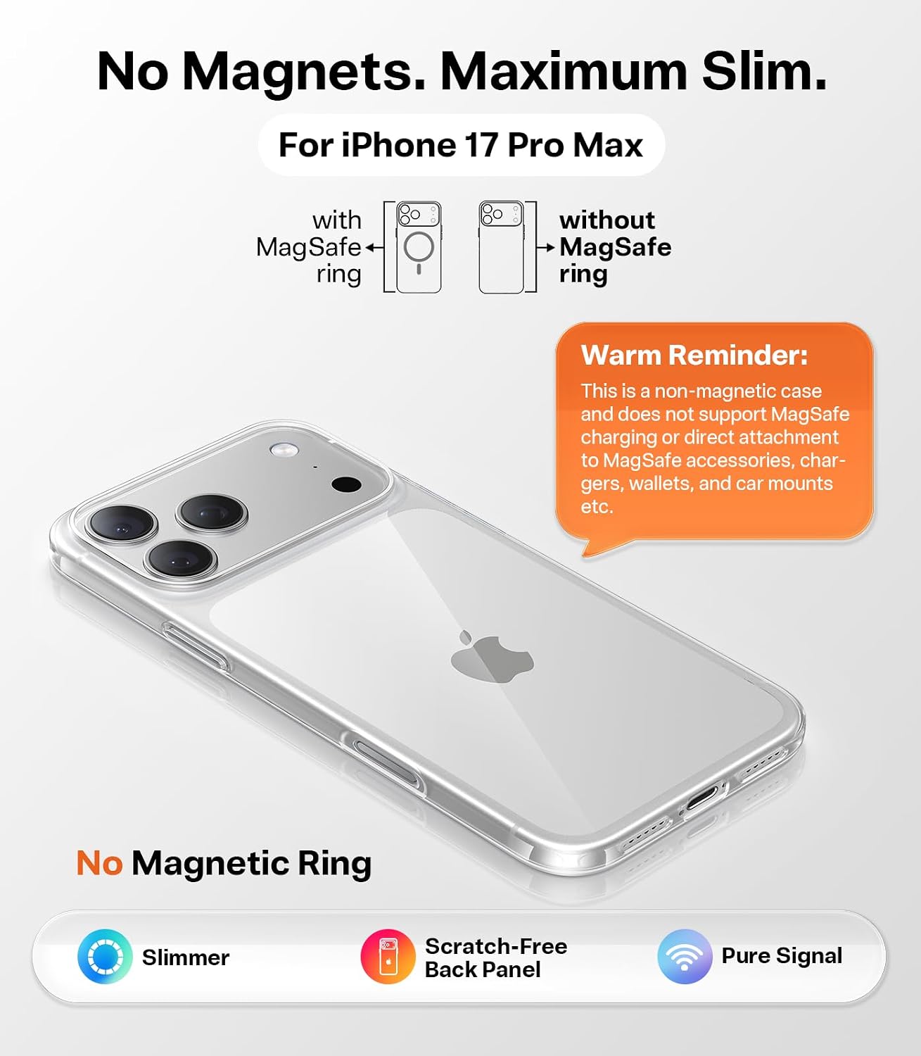 Thumbnail 6 de TORRAS Slim Fit Case for iPhone 17 Pro Max — Ultra Thin, Clear