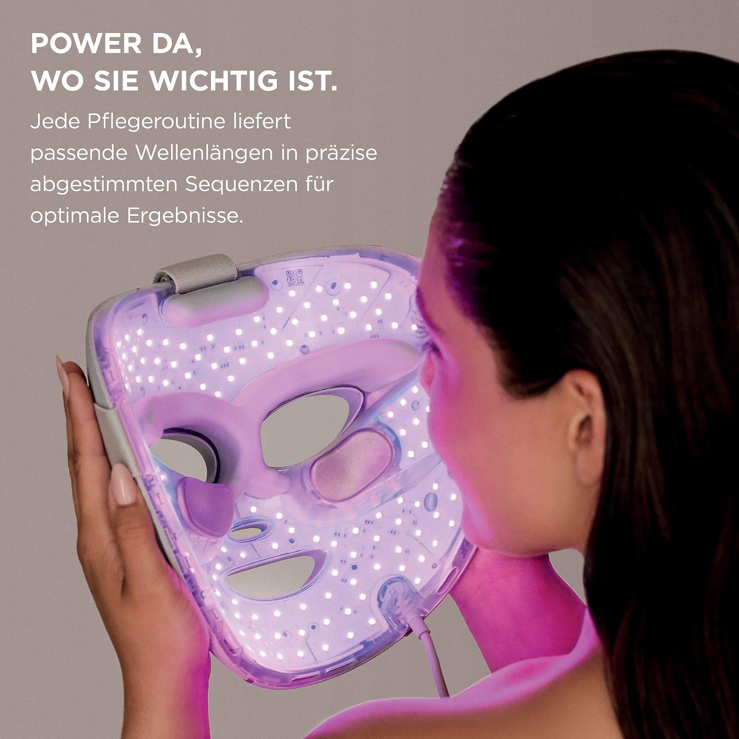 Detalle de Shark CryoGlow LED Maske – LED-Lichttherapie mit Kühlung der Augenpartie (Kühles Lila, FW312EUPL)