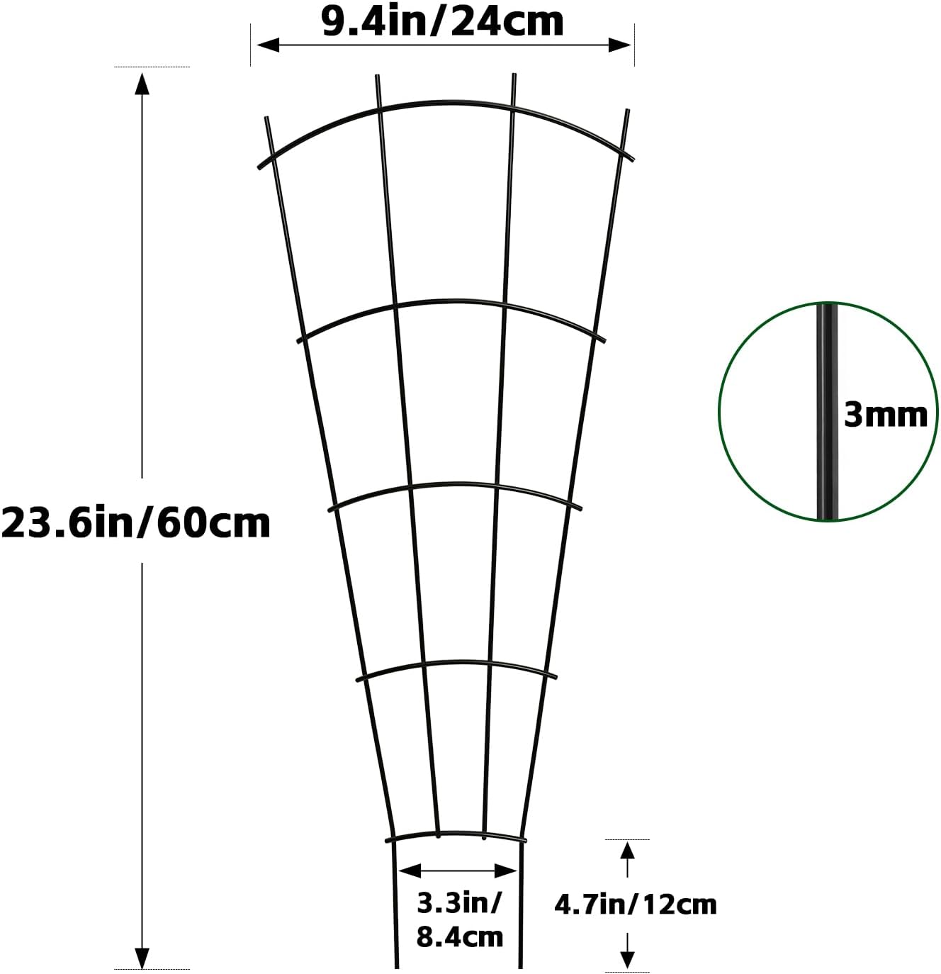 Detalle de Thealyn 4 Pack 60cm (24") Metal Plant Trellis for Pots & Garden Beds