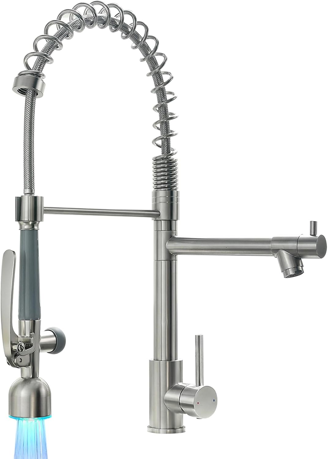 Detalle de Fapully 100550LED Commercial Kitchen Faucet with Pull-Down Sprayer, Brushed Nickel