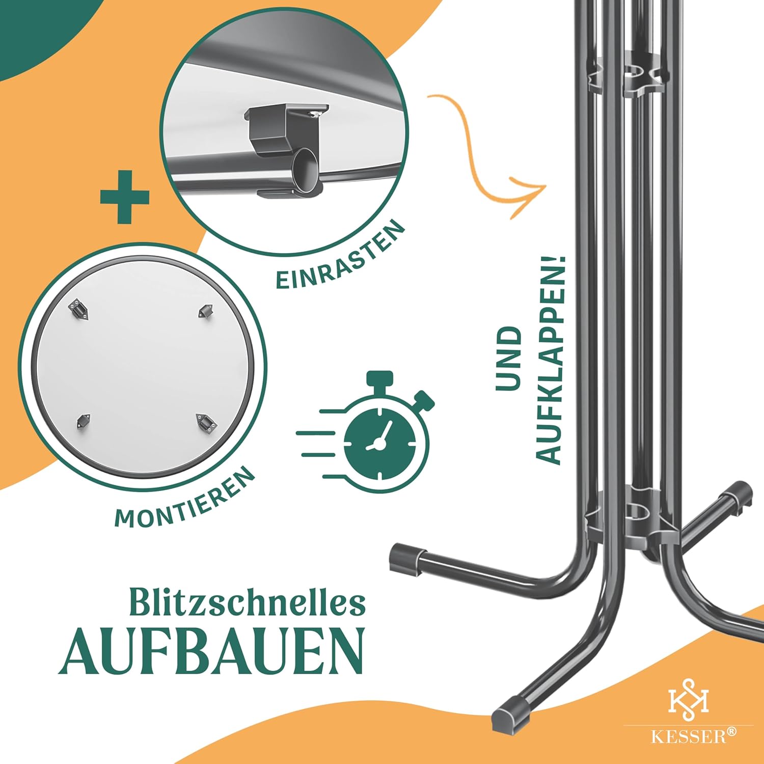 Thumbnail 5 de KESSER Stehtisch klappbar Ø80cm rund – wetterfester Gastro Bistrotisch, Hoch-/Klapptisch für Innen & Außen