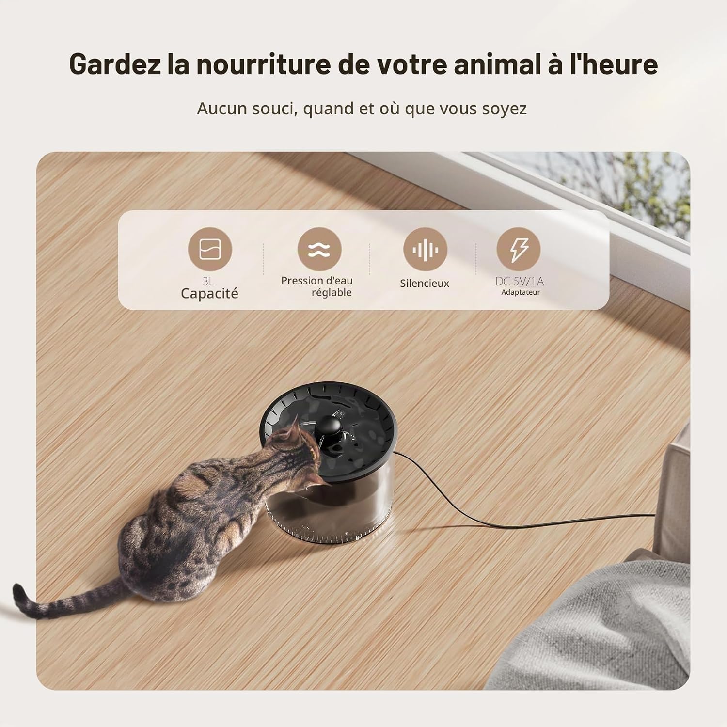Thumbnail 6 de IMIPAW automatische droogvoer- en waterdispenser voor katten, programmeerbaar, 3 liter