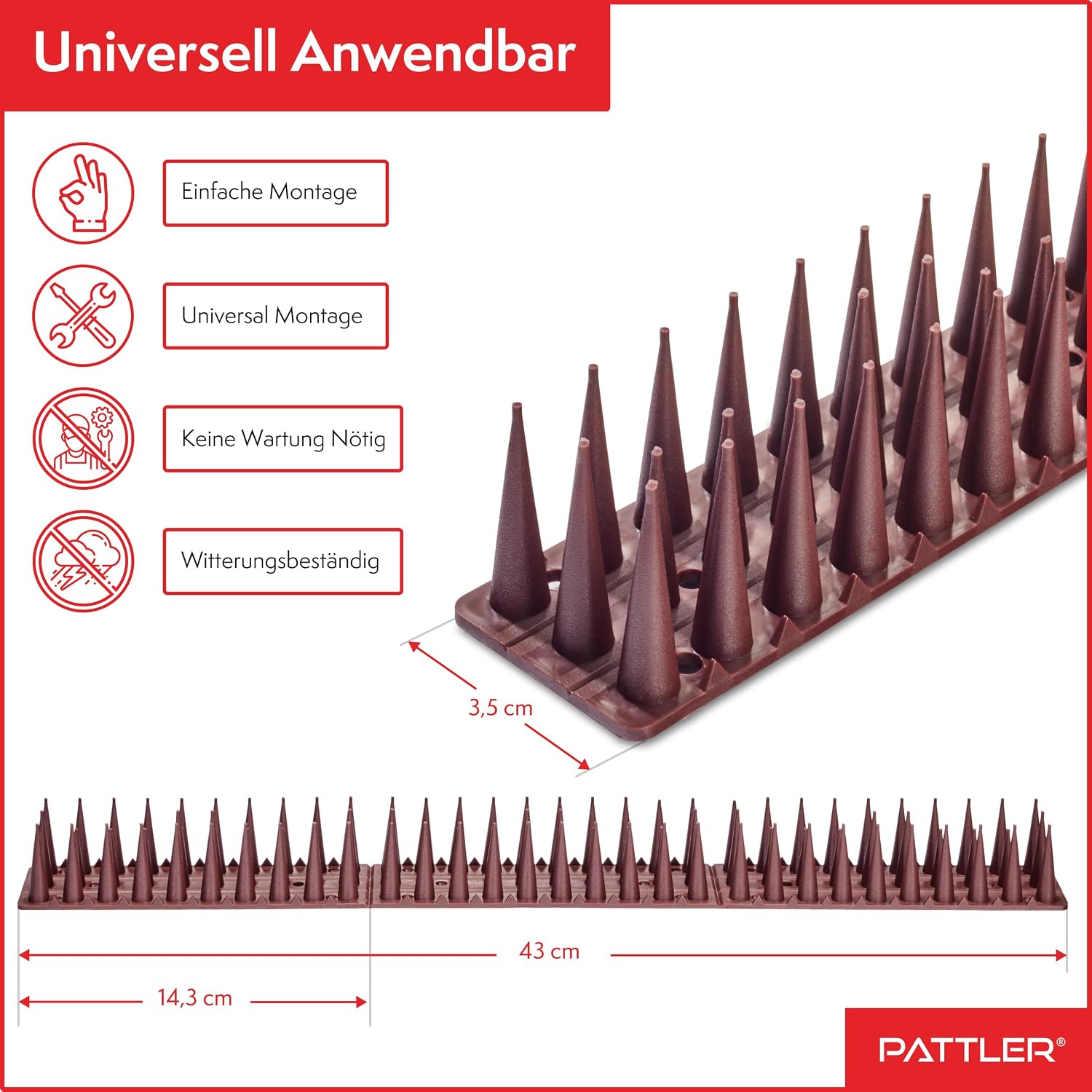 Detalle 2 de PATTLER Vogelabwehr 12 Stück 43 cm