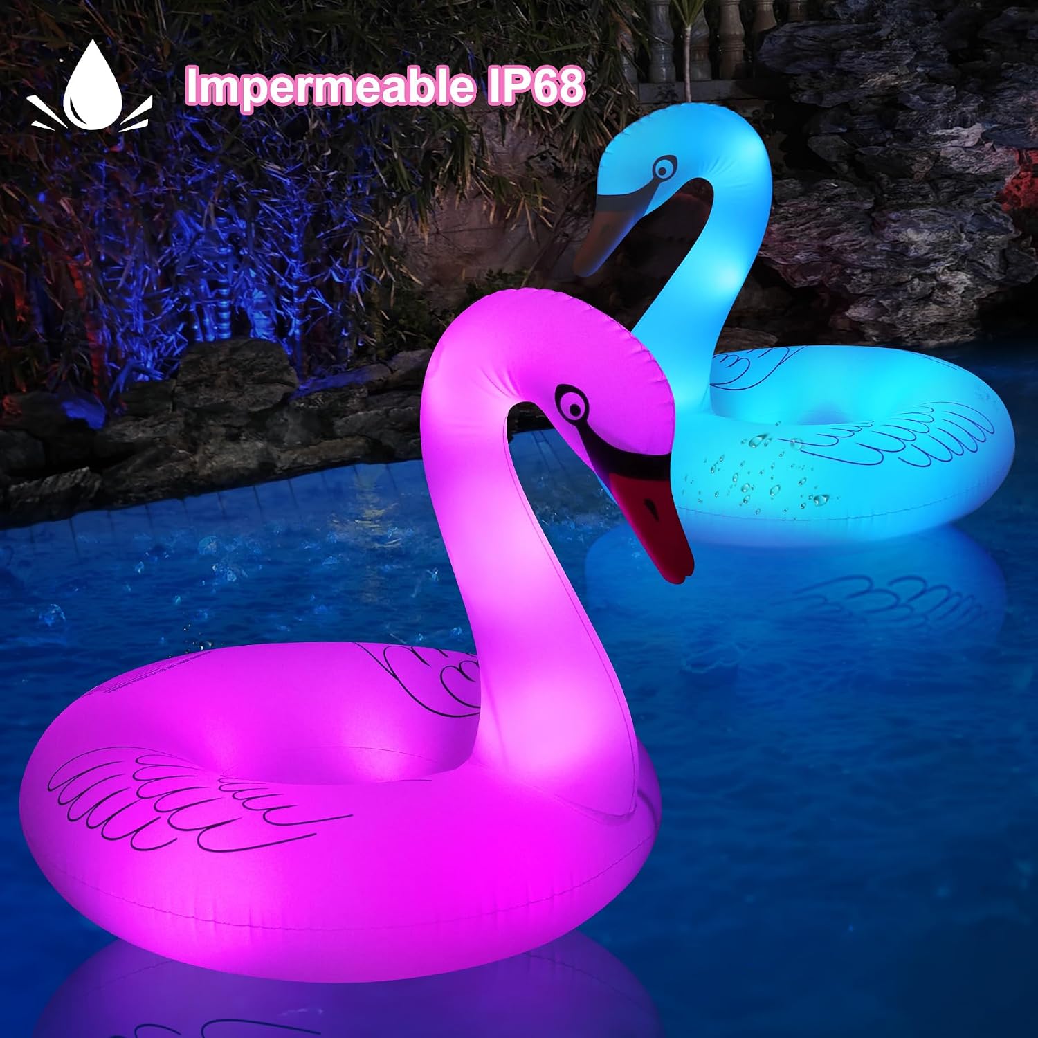 Thumbnail 6 de DeeprBling Cisne Hinchable Piscina con Luces Solares: Flotador Gigante para Adultos