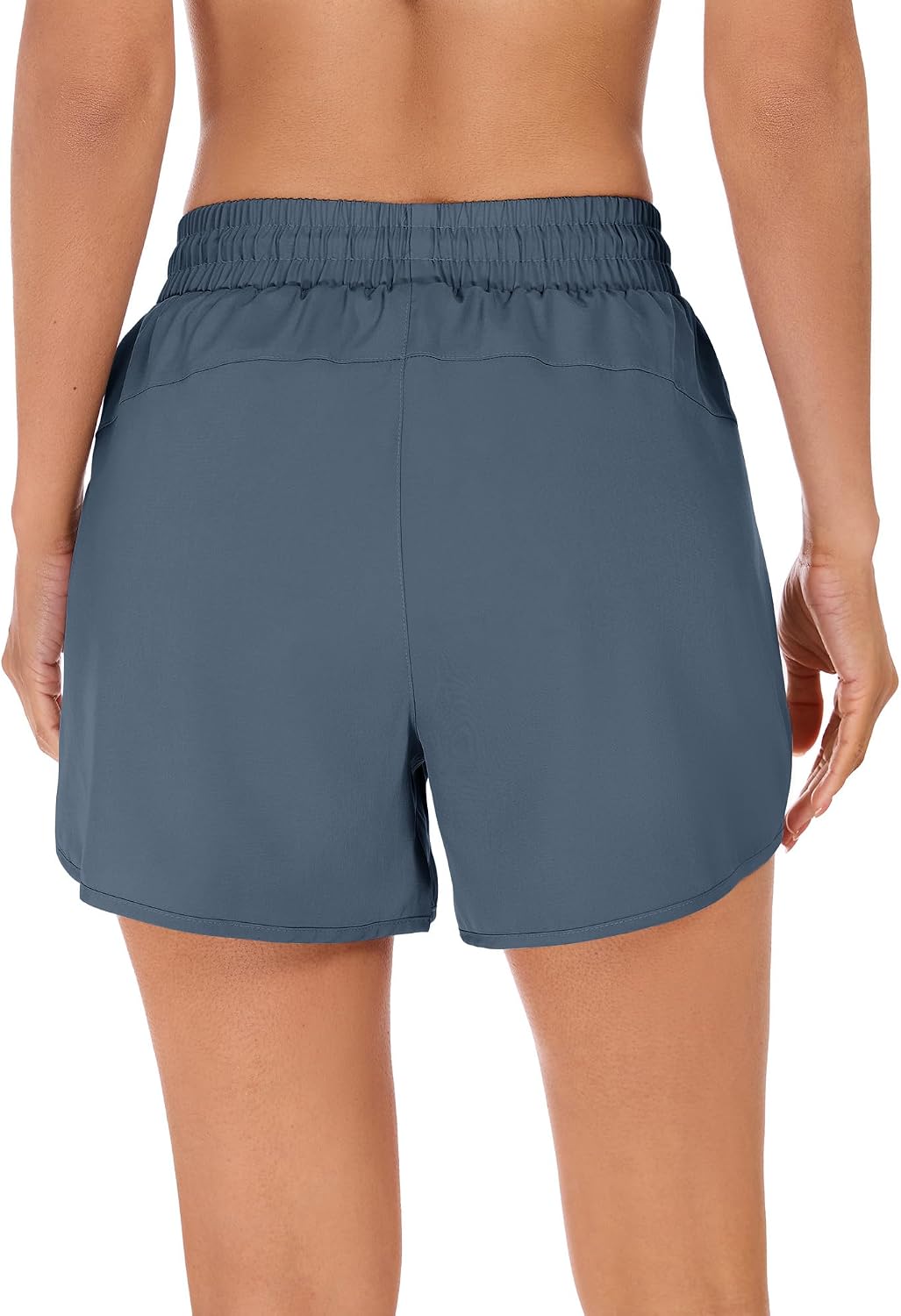 Detalle 2 de StylSense Damen-Sporthose Kurz High Waist 2-in-1 Schnelltrocknend – mit Reißverschlusstaschen