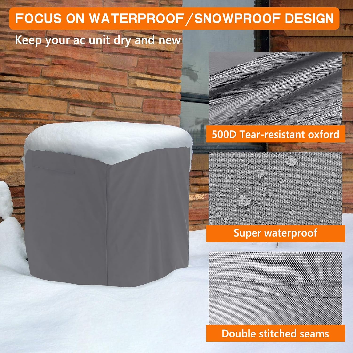Detalle de STARTWO Outdoor Air Conditioner Cover, 34 x 34 x 31 in