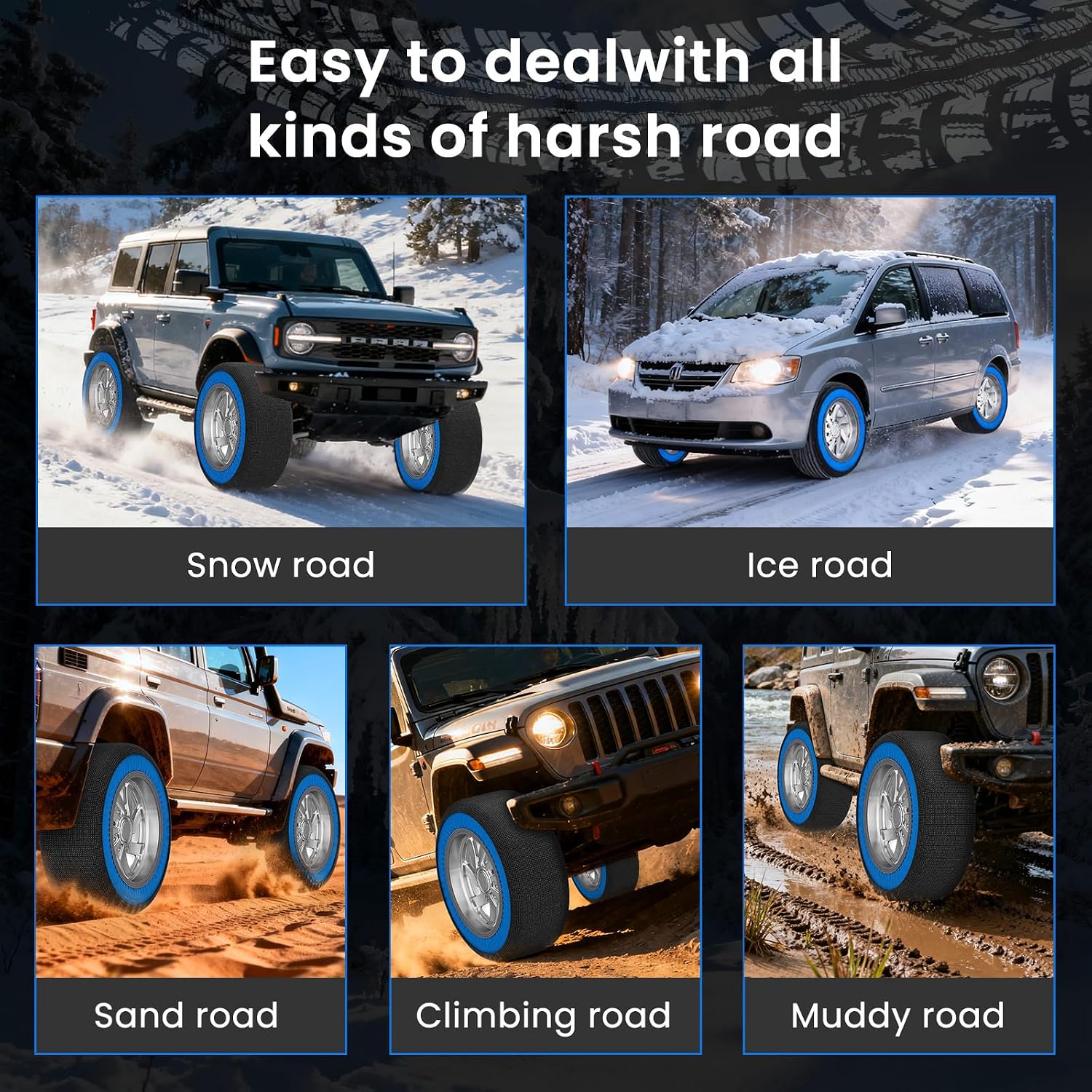 Detalle 2 de Obqer Schneesocken Auto 2pcs 3 Größen