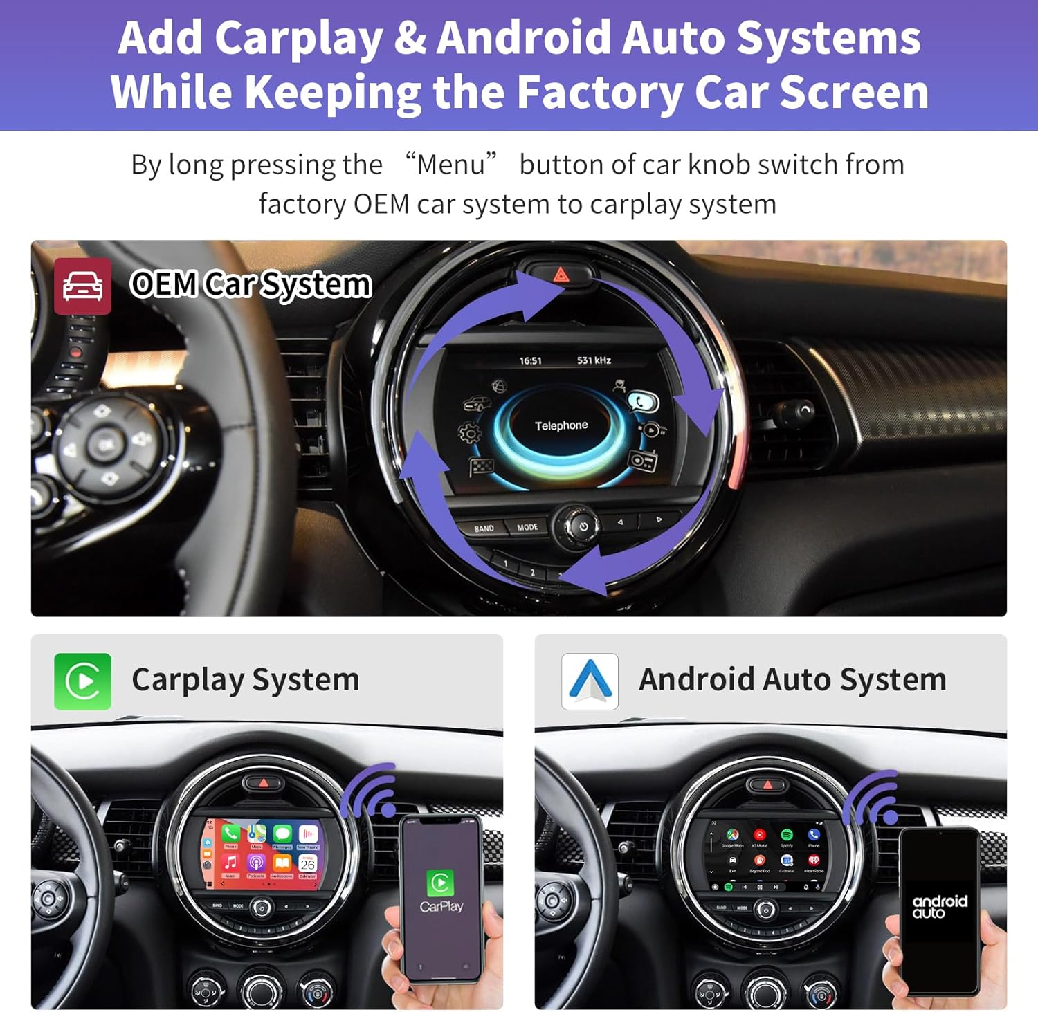 Thumbnail 2 de Road Top Carplay Inalámbrico para BMW Mini