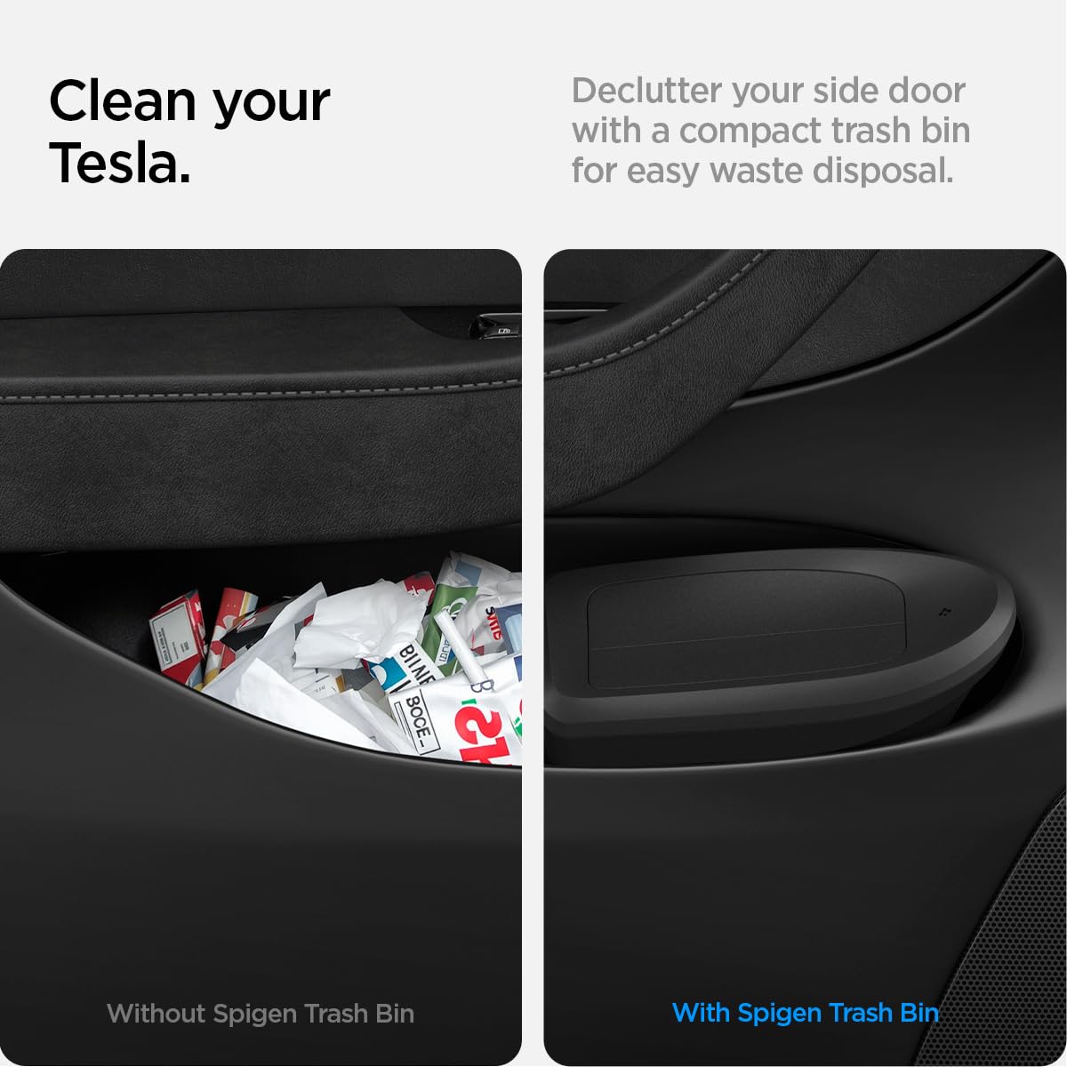 Thumbnail 3 de Spigen Innenraum-Mülleimer für Tesla Model Y (ca. 2025) – doppelseitiger Deckel, inkl. 50 Müllbeutel