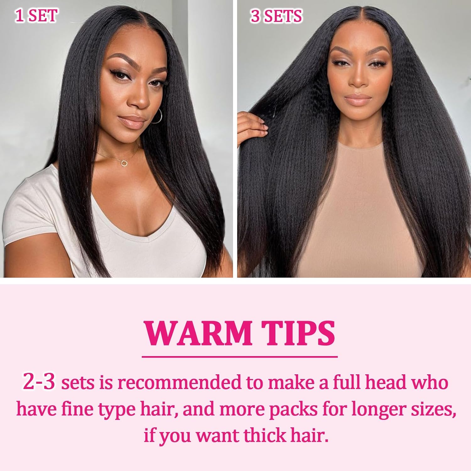 Thumbnail 5 de Clip In Hair Extensions Real Human Hair 20 Inch – 8Pcs 120g Kinky Straight, Brazilian Remy, Full Head