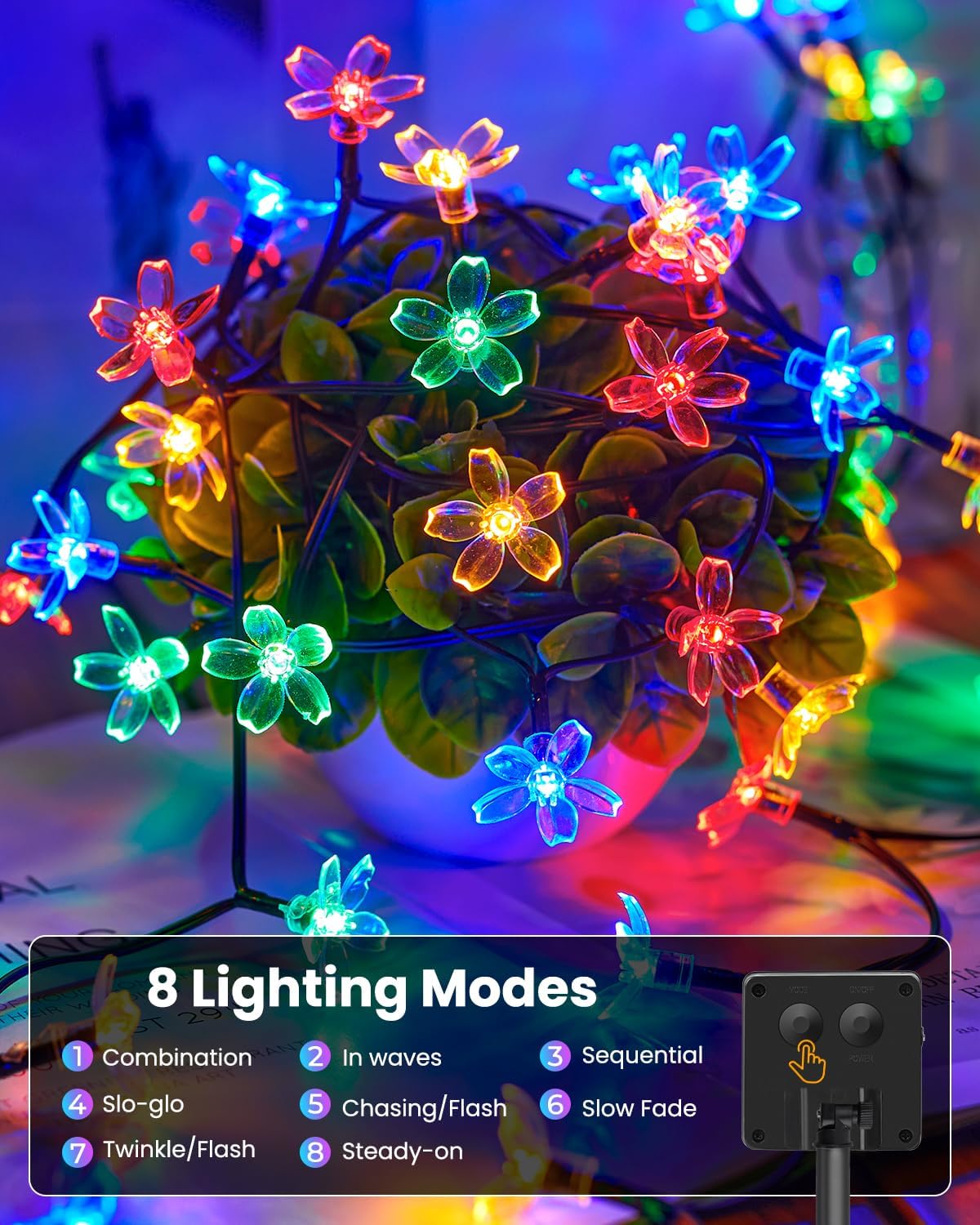 Detalle de Brightown Solar Flower String Lights 60 LED
