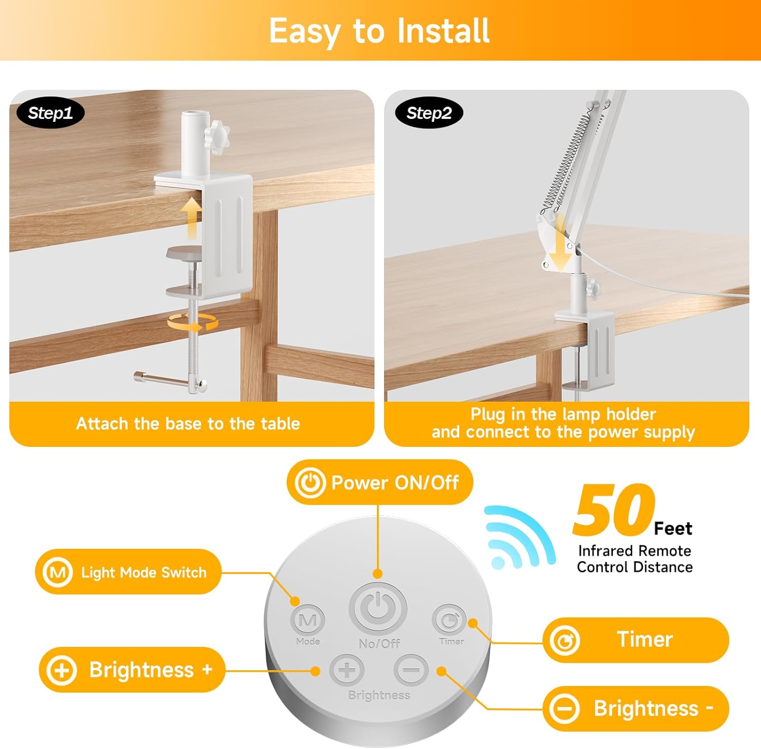 Thumbnail 4 de SKYLEO LED Desk Lamp Double Head with Remote Control (24W, 2400 lm) – White