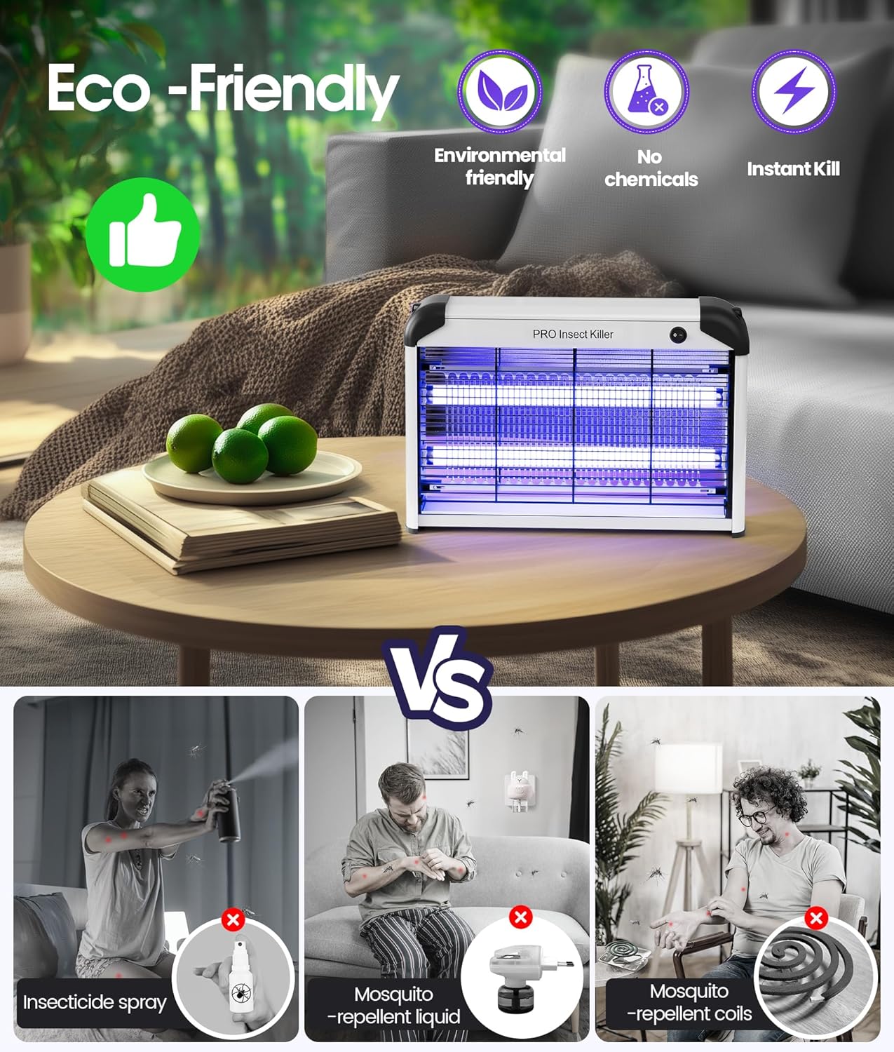 Detalle 2 de Spectracide 2400V — Piège à insectes volants efficace pour intérieur (UV 365 nm, 2400 V)