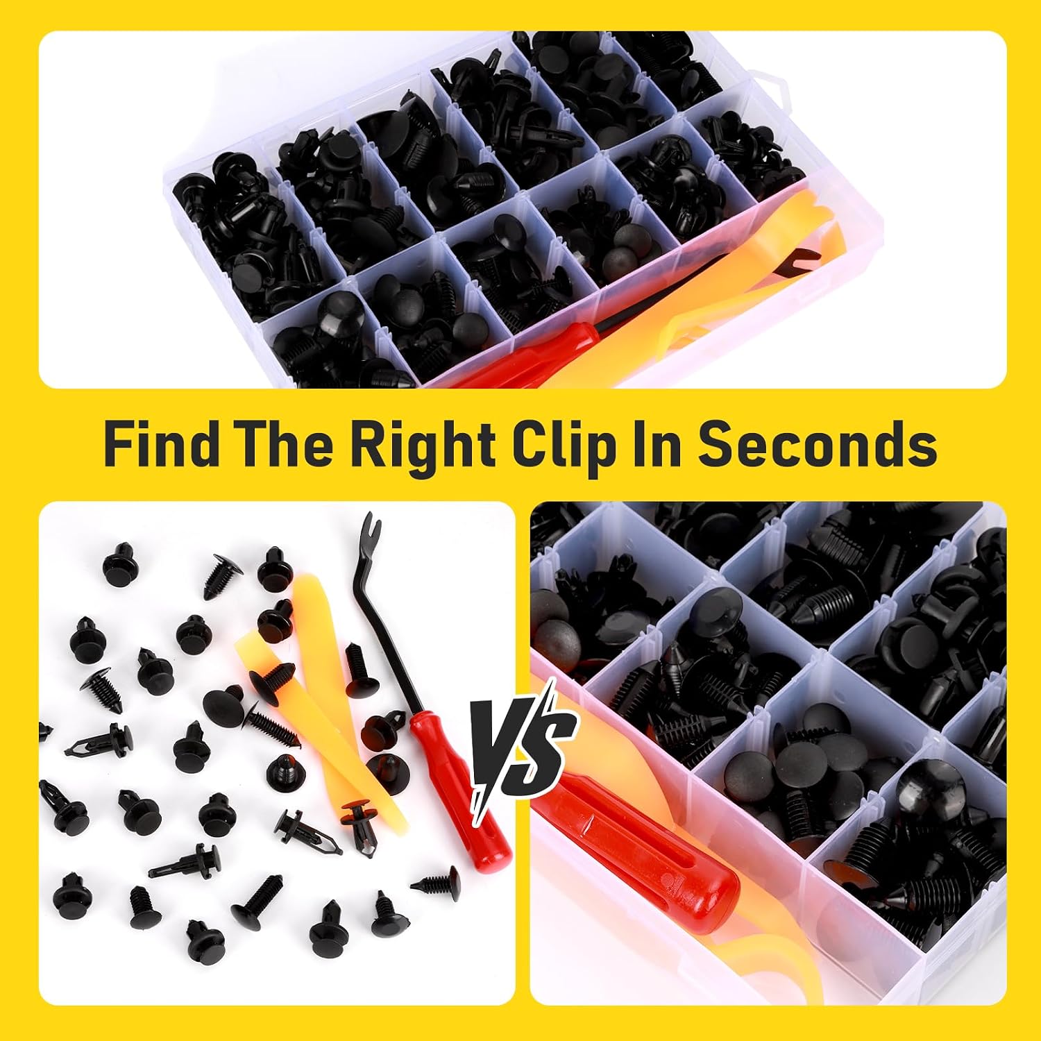 Thumbnail 1 de 240PCS Car Bumper Retainer Clips Kit - Auto Plastic Rivets & Push Fasteners Set