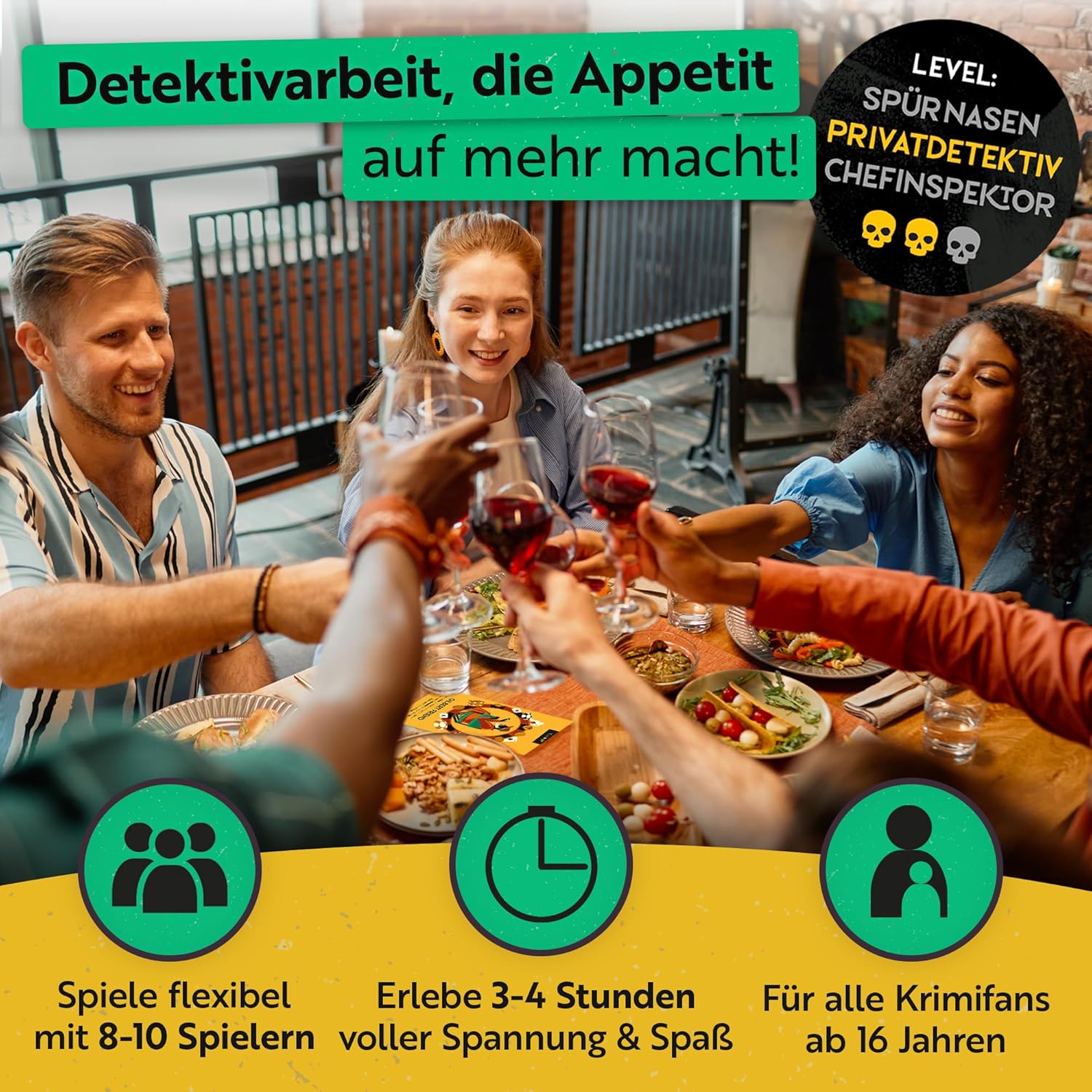 Detalle 2 de Gourmet Criminelle Krimidinner für 8-10