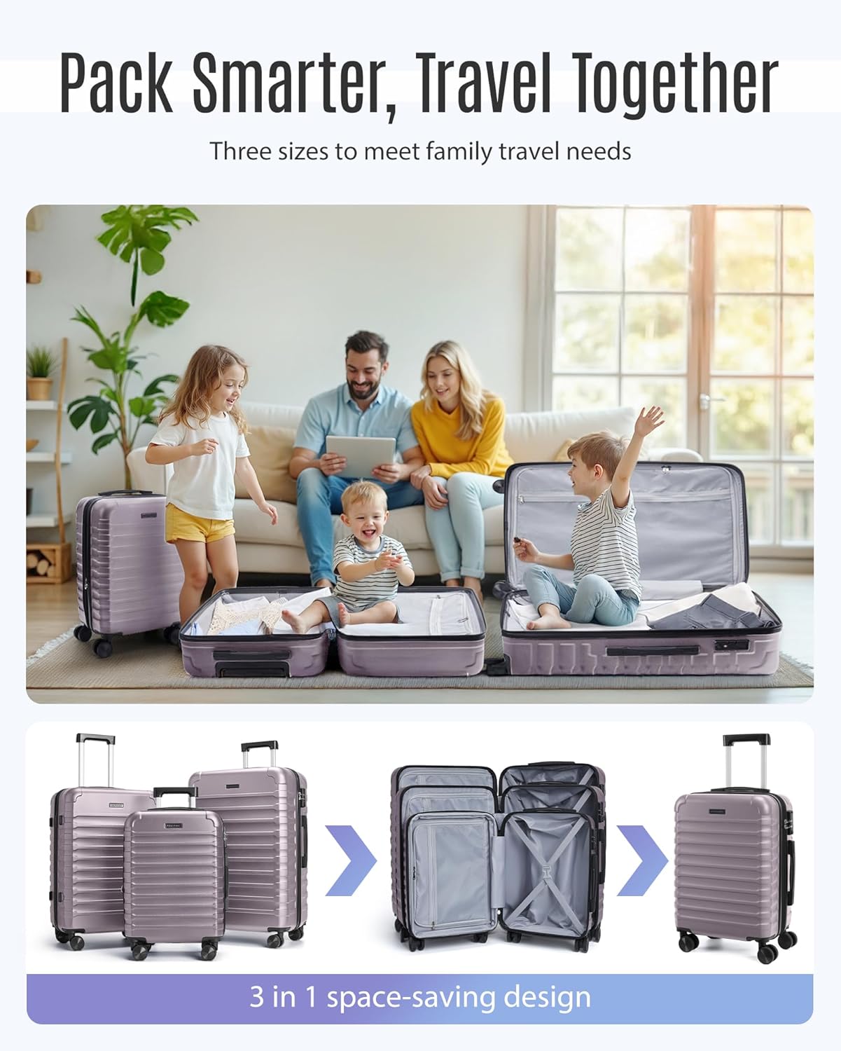 Detalle 2 de LIGHT FLIGHT 3-Piece Hardside Luggage Set 20/24/28