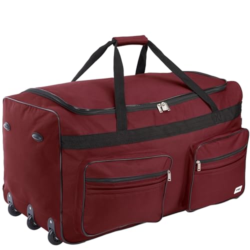 Detalle de Monzana Sac de Voyage XXL Rouge à Roulettes – 160 L