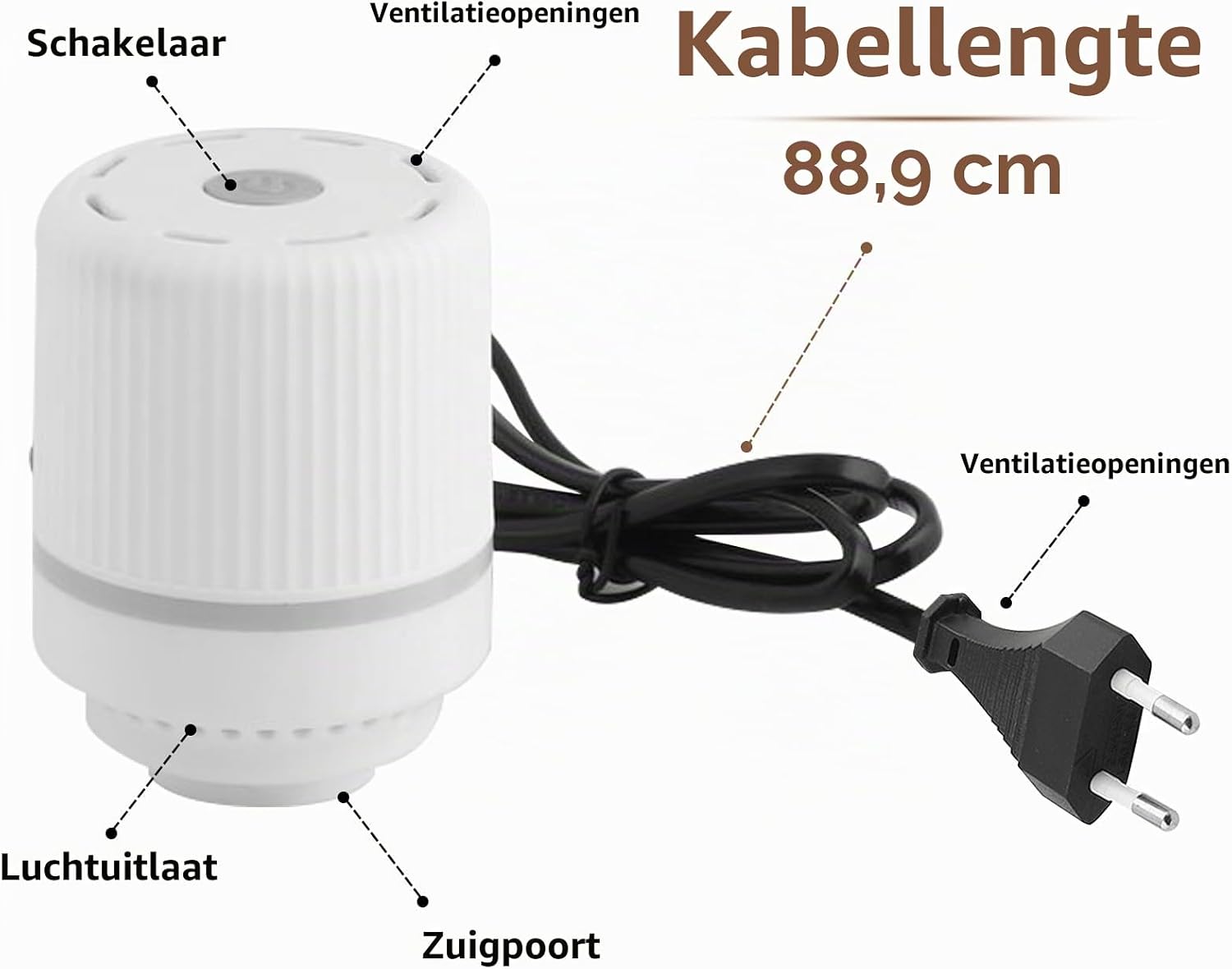 Detalle 2 de KEVIAN SG-302-2 elektrische vacuümpomp voor vacuümzakken, 30 W, 4,0 kPa, wit