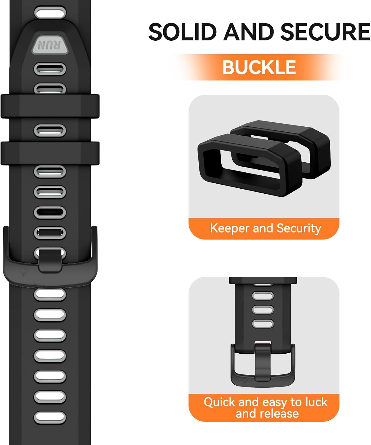 Detalle de OVERSTEP 22mm silicone watch bands for Garmin Forerunner 970/965/955/945 & Descent G1/G1 Solar