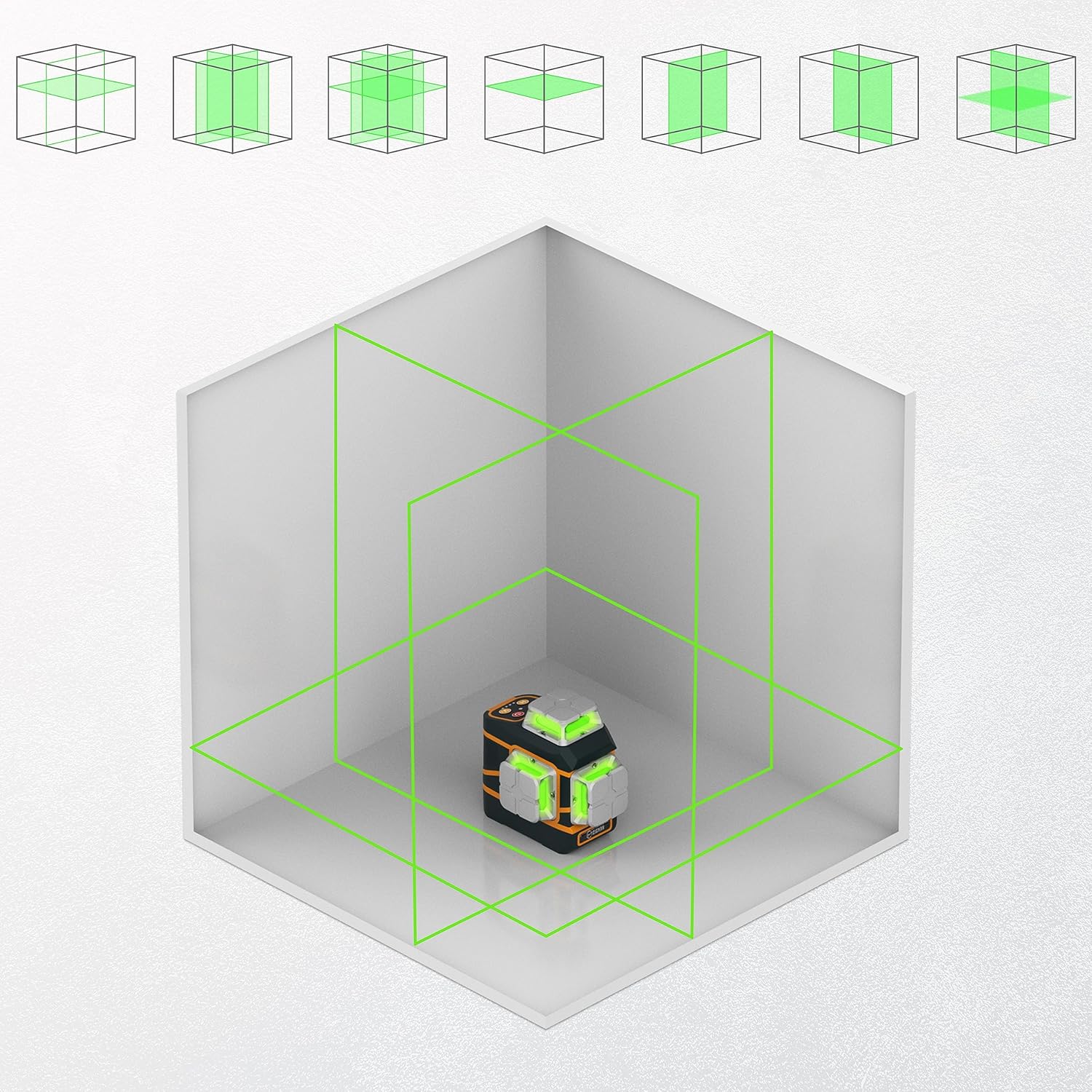 Thumbnail 5 de CIGMAN CM-801 Kreuzlinienlaser – 3 x 360° grün, selbstnivellierend, mit Dual-Batterien und Fernbedienung