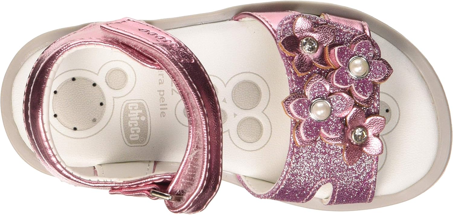 Detalle de Sandales Chicco à Double Velcro pour Fille — Confort léger et respirant, conçues en Italie