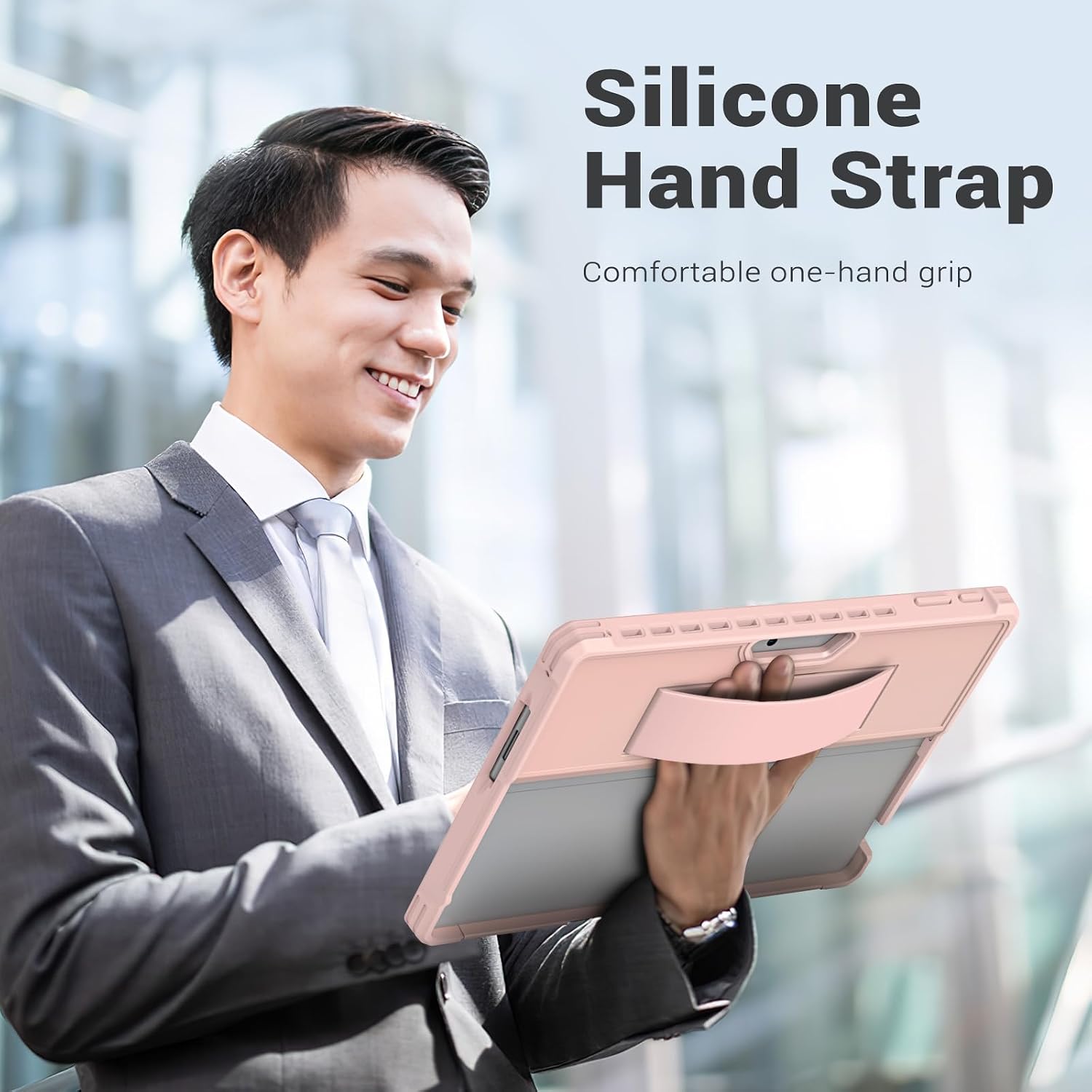 Thumbnail 6 de MoKo Protective Case for 13-Inch Microsoft Surface Pro 12th Gen (2026) — Rose Gold with Hand Strap