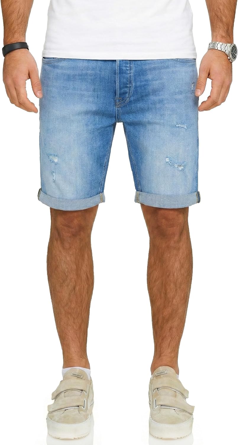 Detalle de JACK & JONES Infinity Herren Jeans Shorts Rick Bermuda – Used Look