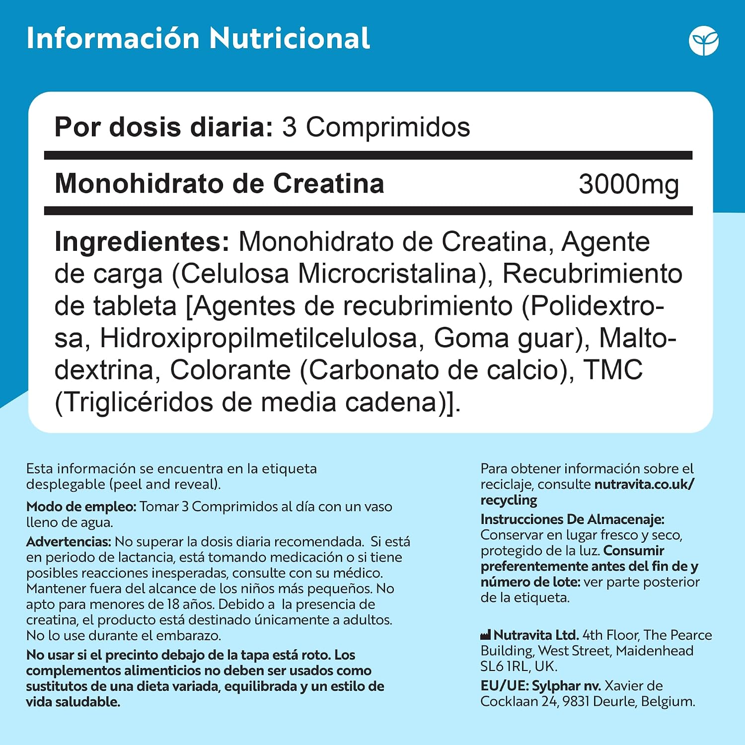 Thumbnail 4 de Nutravita Creatina Monohidratada 3000 mg 300 comprimidos