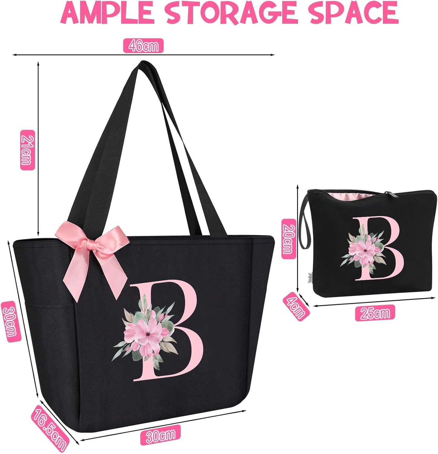 Detalle 2 de Vavabox tote personalizzata con iniziali A-Z 46 x 17 x 30 cm