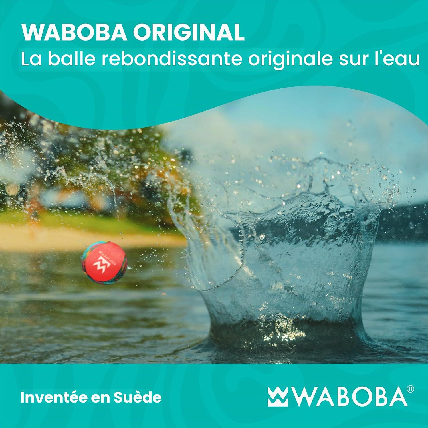 Detalle de Balle de Saut d'eau Originale Waboba – 55 mm, rebond parfait pour l’océan, le lac et la piscine