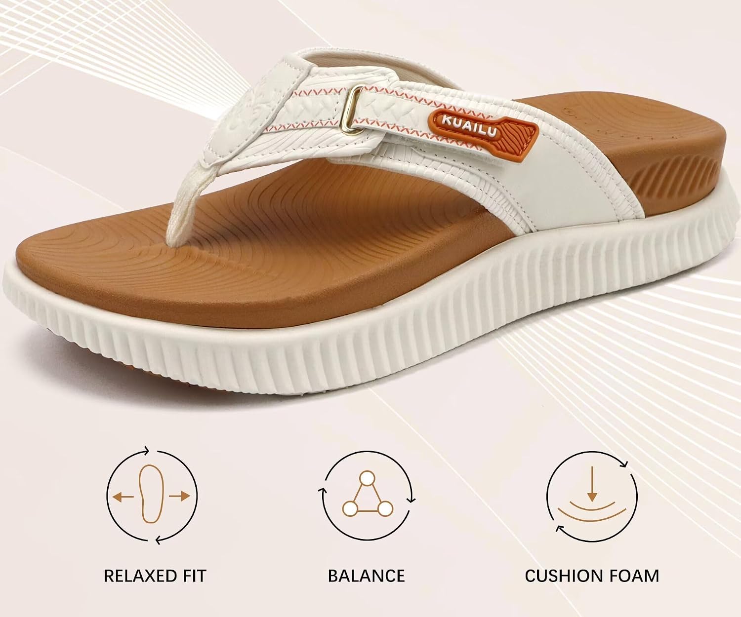 Thumbnail 6 de KuaiLu Womens Orthotic Cushion Flip Flops with Arch Support