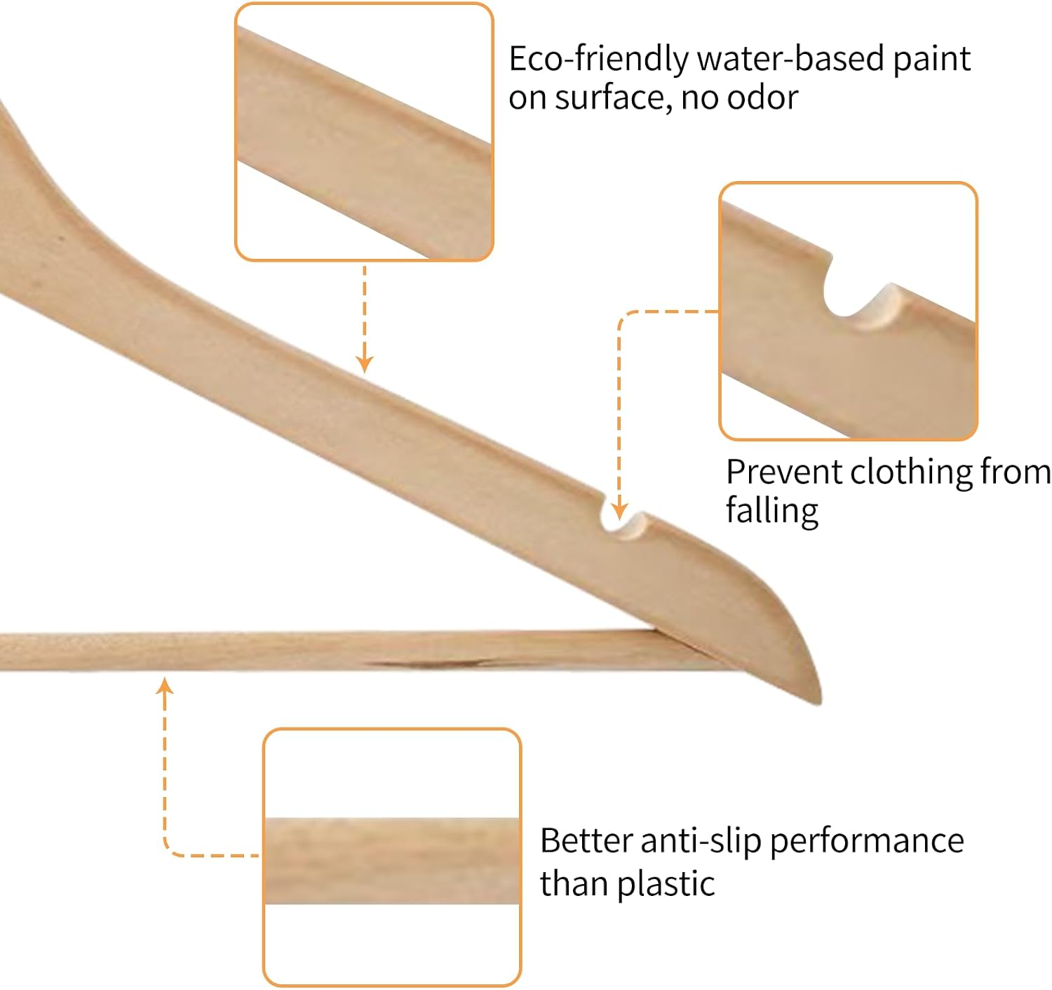 Thumbnail 6 de REQUISITE NEEDS Wooden Coat Hangers 40 Pack – Wide Shoulder, 360° Rotating Hook, Natural Maple Wood