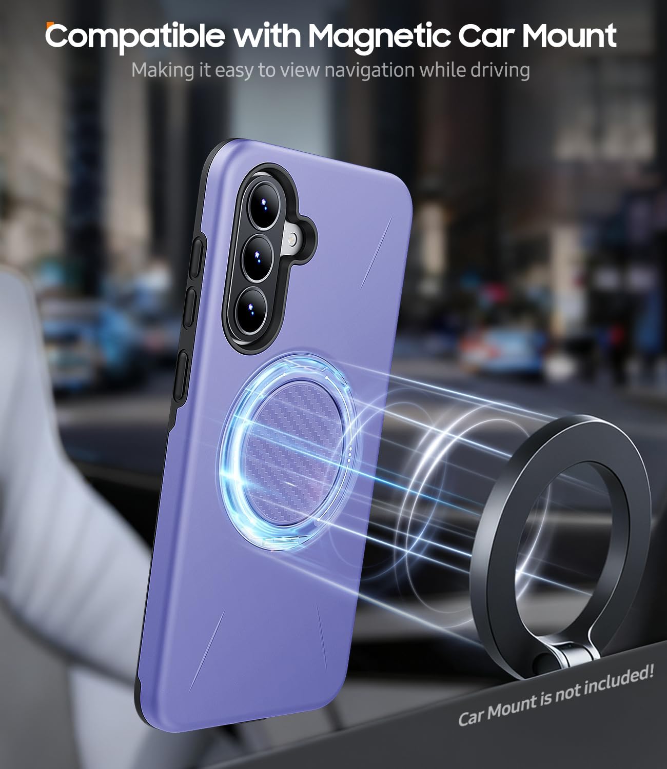 Detalle 2 de AOUIA Rugged Case with 2-Pack Screen Protectors for Samsung Galaxy A57 5G (Purple)