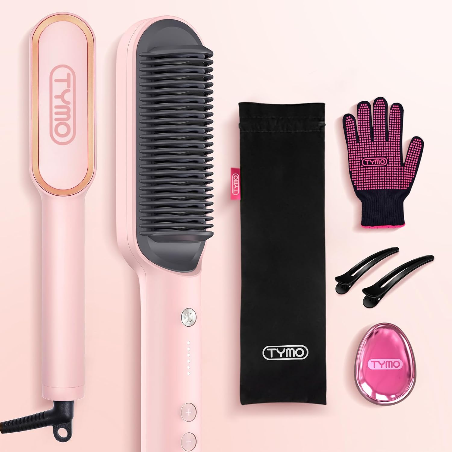 Thumbnail 6 de TYMO Hair Straightener Brush UK – 2-in-1 Flat Iron and Hair Brush (Pink)