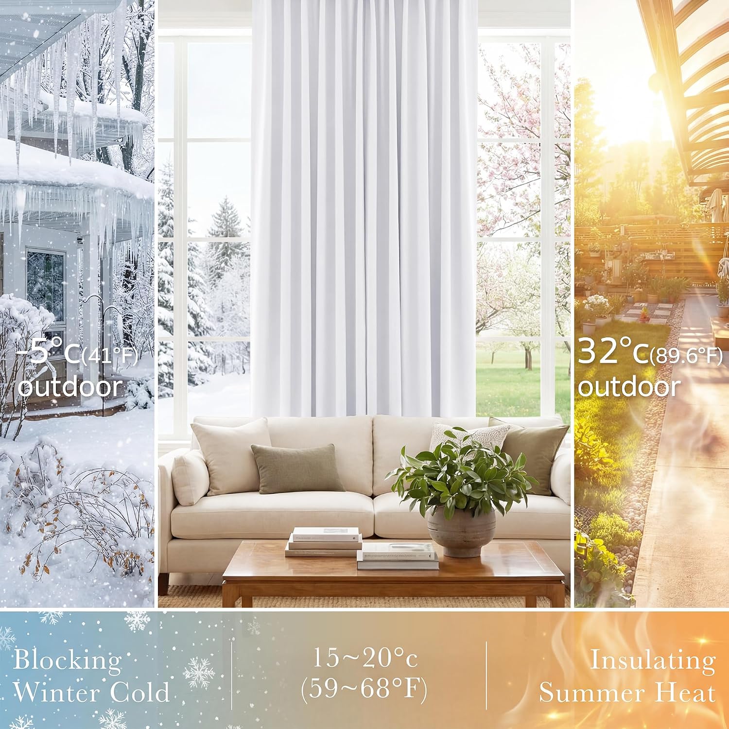 Detalle 2 de PONY DANCE White Window Curtains 52 x 45