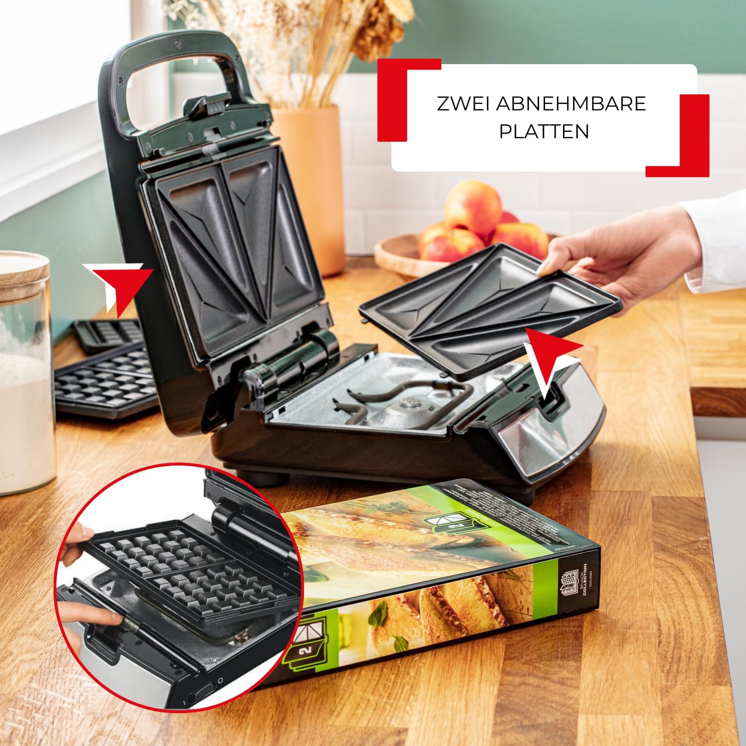 Thumbnail 1 de Tefal Snack Collection Sandwich- und Waffelmaker SW852D (700 W) mit antihaftbeschichteten Platten