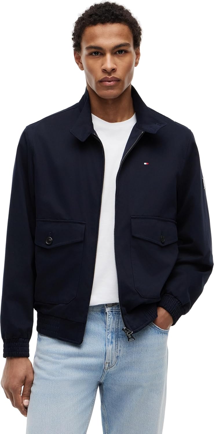 Detalle 2 de Tommy Hilfiger Cotton Harrington MW0MW42507: la giacca uomo in cotone in stile Harrington