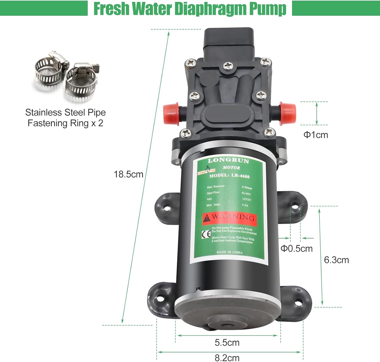 Detalle de Longrun LONGRUN 12V DC Water Pump, 6L/Min