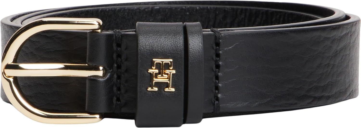 Detalle de Tommy Hilfiger Ceinture femme Essential Effortless en cuir, boucle ronde