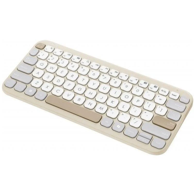 Detalle de Asus Marshmallow KW100: Teclado inalámbrico ultrafino 75% con teclas scissor