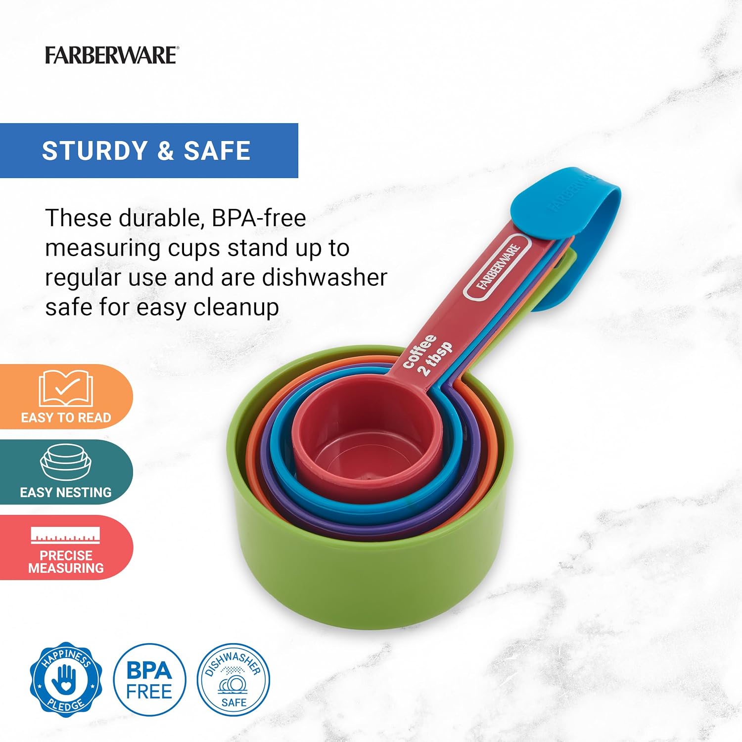 Detalle 2 de FARBERWARE 5-Piece Measuring Cups 📏