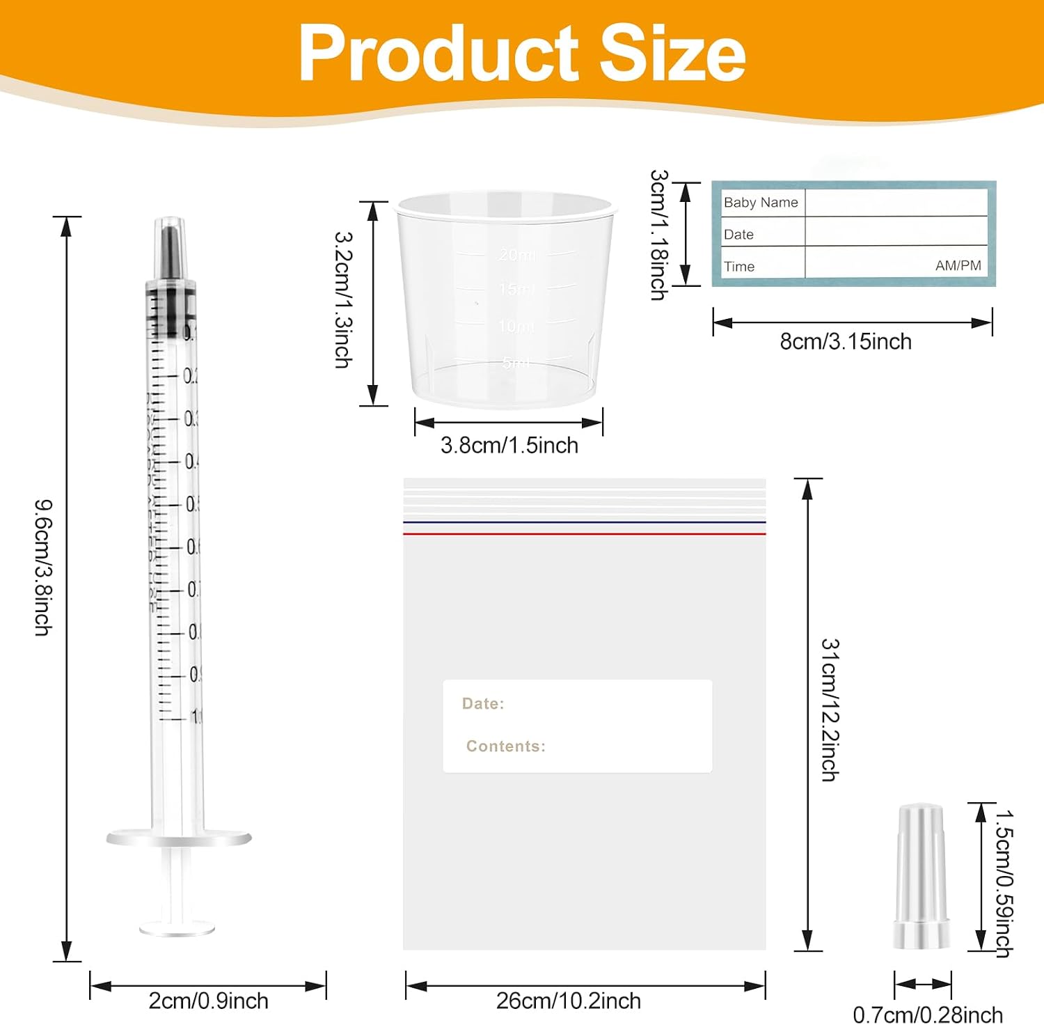 Thumbnail 1 de 50 Pcs Colostrum Collection Kit 1ml syringes