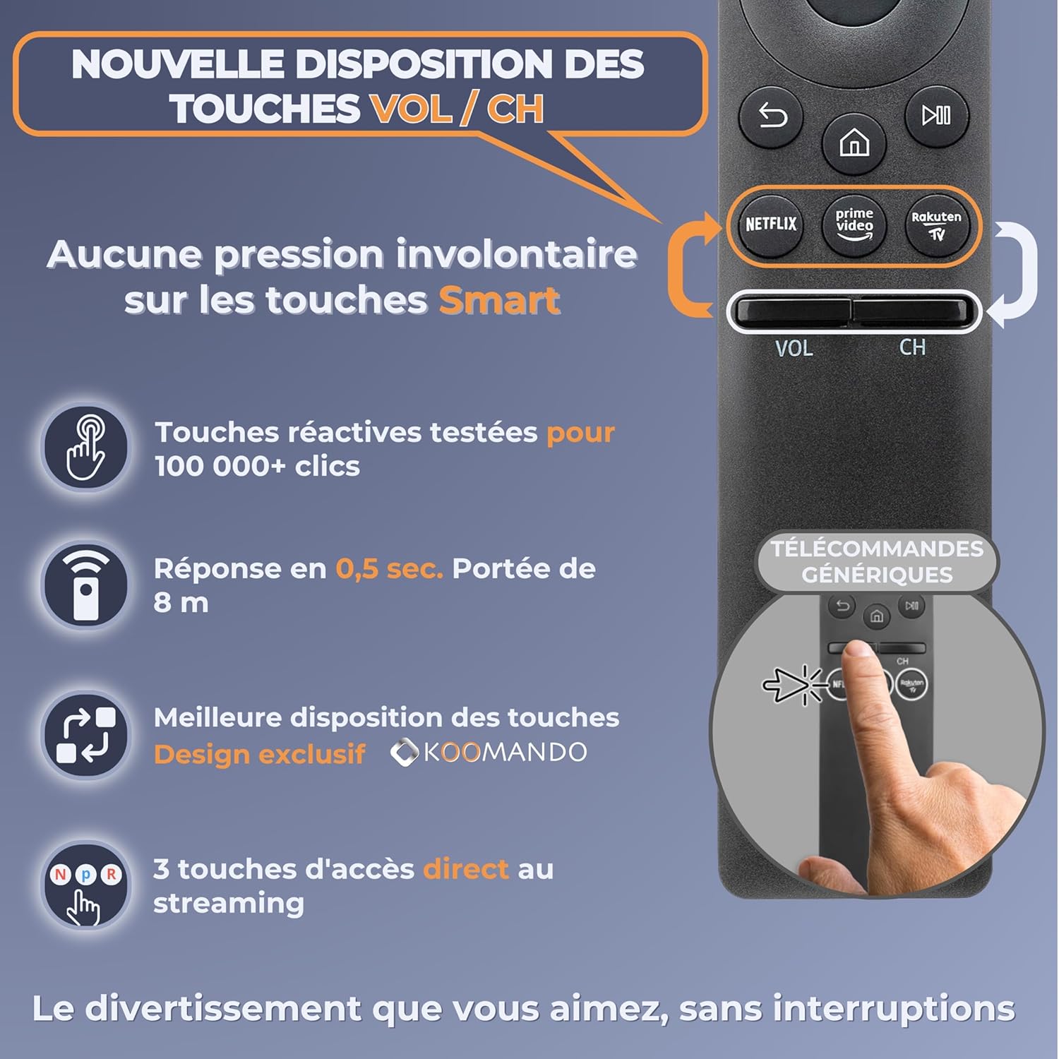 Thumbnail 3 de Koomando Télécommande Universelle BN59 TM pour Samsung 2015-2025 – prêt à l’emploi et sans programmation