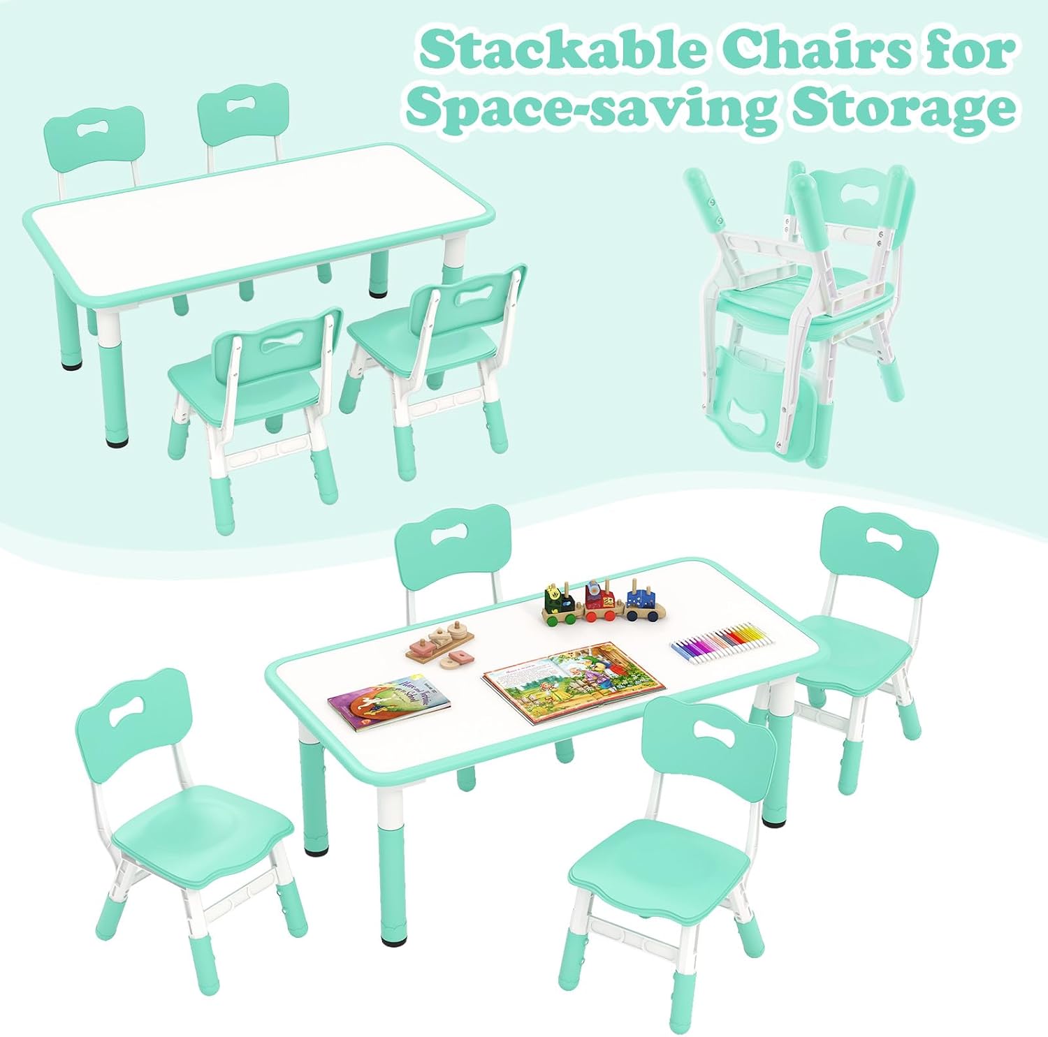 Thumbnail 4 de INFANS Kids Table and Chair Set, 47-inch