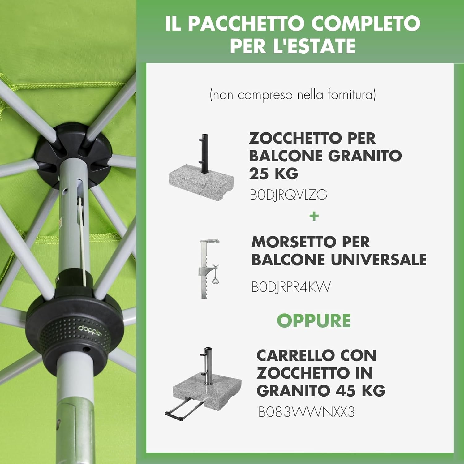 Thumbnail 5 de Doppler Ombrellone da giardino Active Auto Tilt Ø 210 cm – inclinazione automatica e protezione SPF 50+