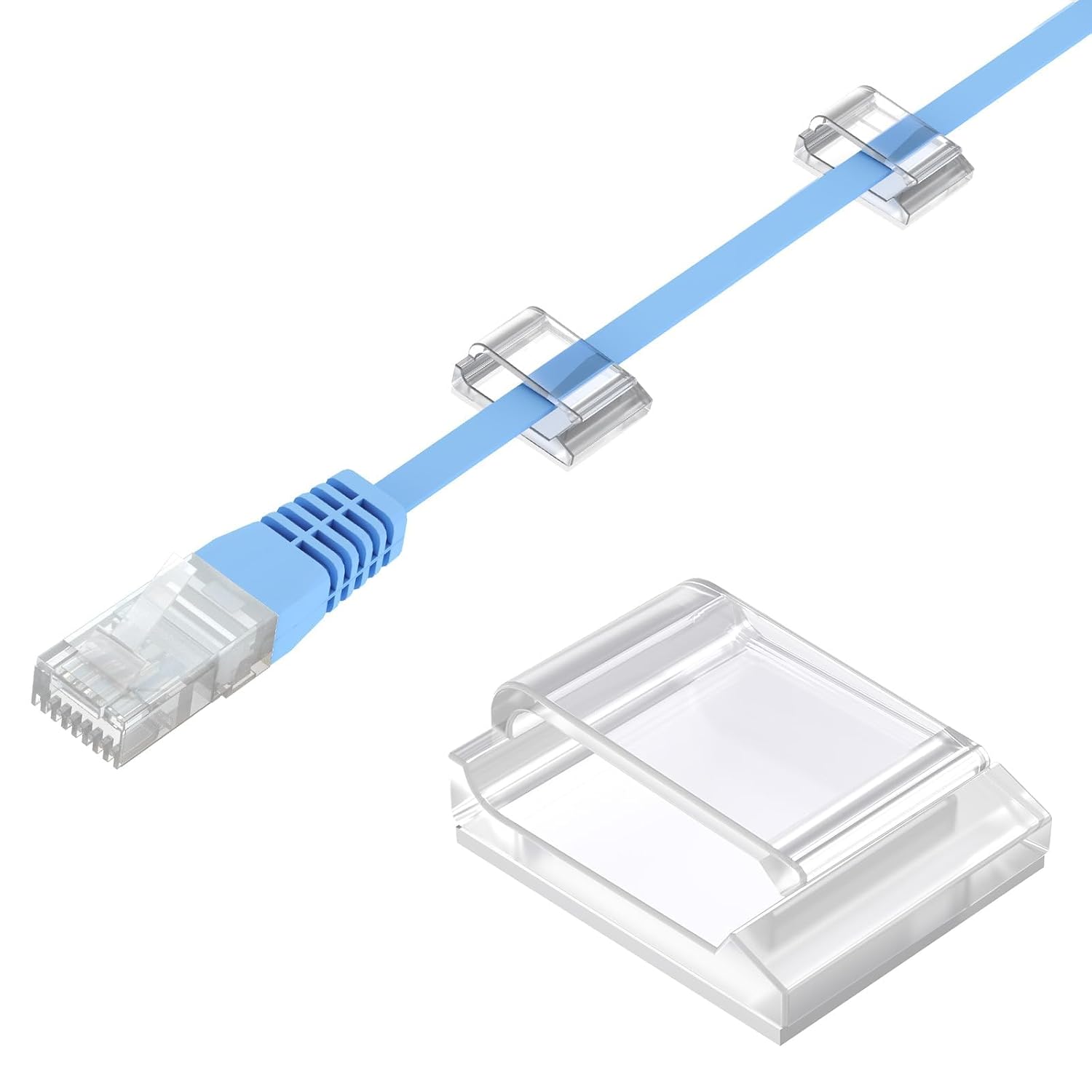 Detalle de AGPTEK 100 PCS Clips Câbles Adhésifs 100 pièces