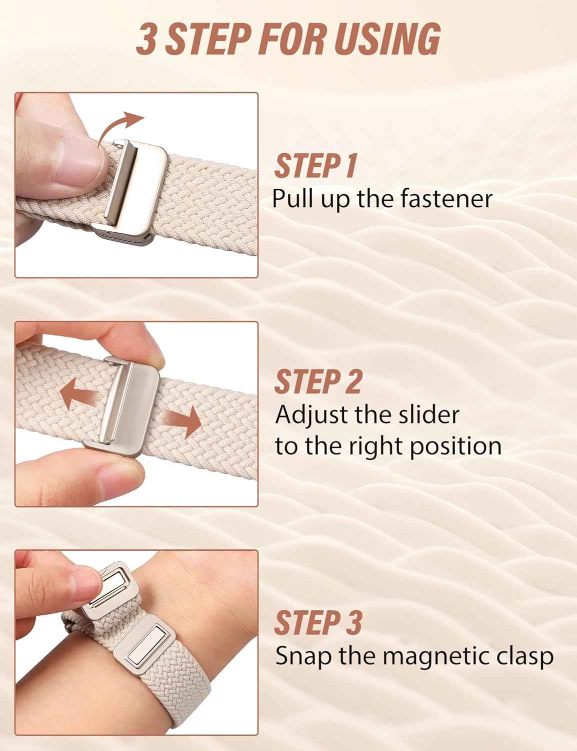 Thumbnail 6 de TOYOUTHS Braided Magnetic Band for Apple Watch (38/40/41/42/44/45/46/49mm) — Celtic stretch nylon with adjustable magnetic clasp