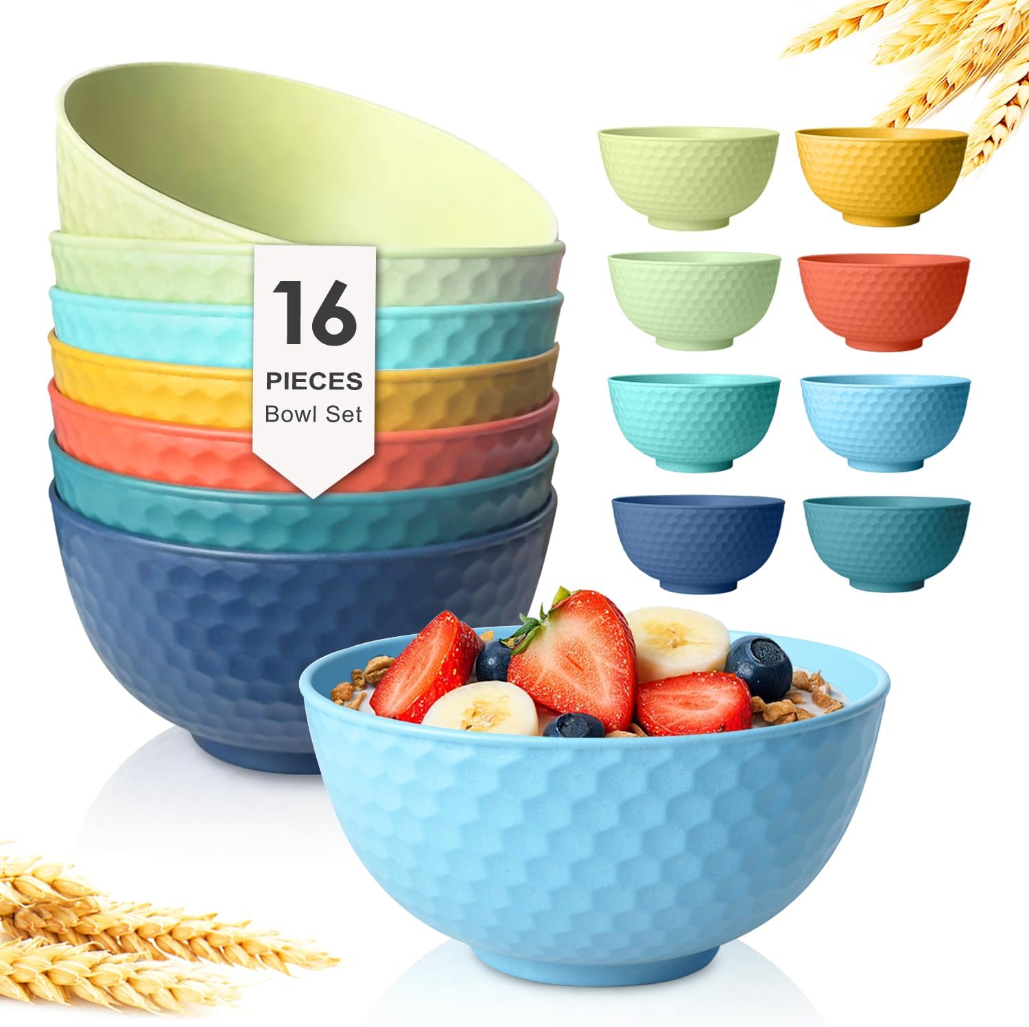 Detalle de Teivio Cereal Bowl Set, 16-Piece